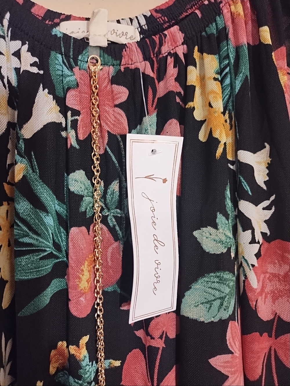 NWT Joie Black Floral Dress Sz L Career Casual Flutter Sleeve - Picture 4 of 8